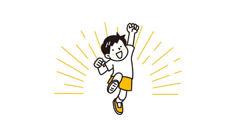 ジャンプして楽しそうなこども