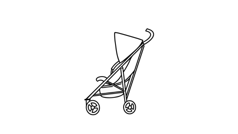 ベビーカー横