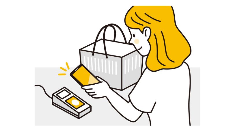 スマホで買い物するお母さん