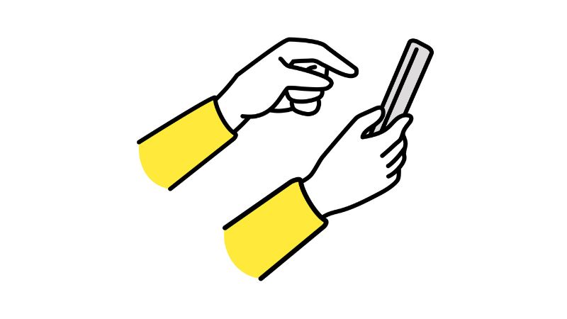 スマホ操作している様子